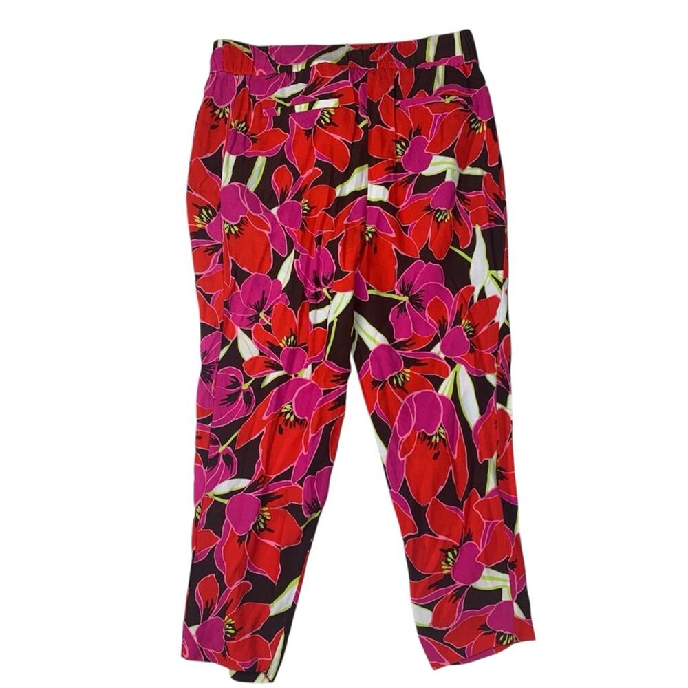 Kate Spade size 6 Red Pink Floral Pants tropical Hutton Rio de Janeiro farm - Picture 3 of 11
